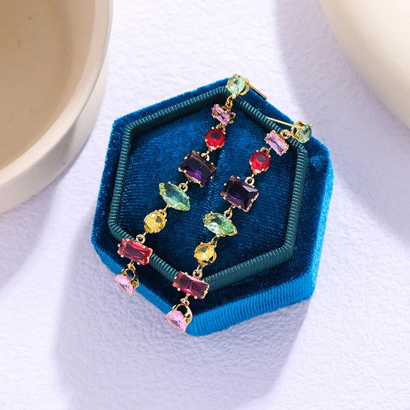 18K Gold Plated Colorful Crystal Zircon Necklace