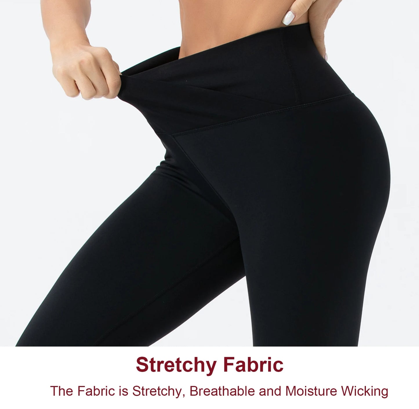 THE GYM PEOPLE Women's V-Cross High-Waist Yoga Capri Leggings – Tummy Control Workout Pants