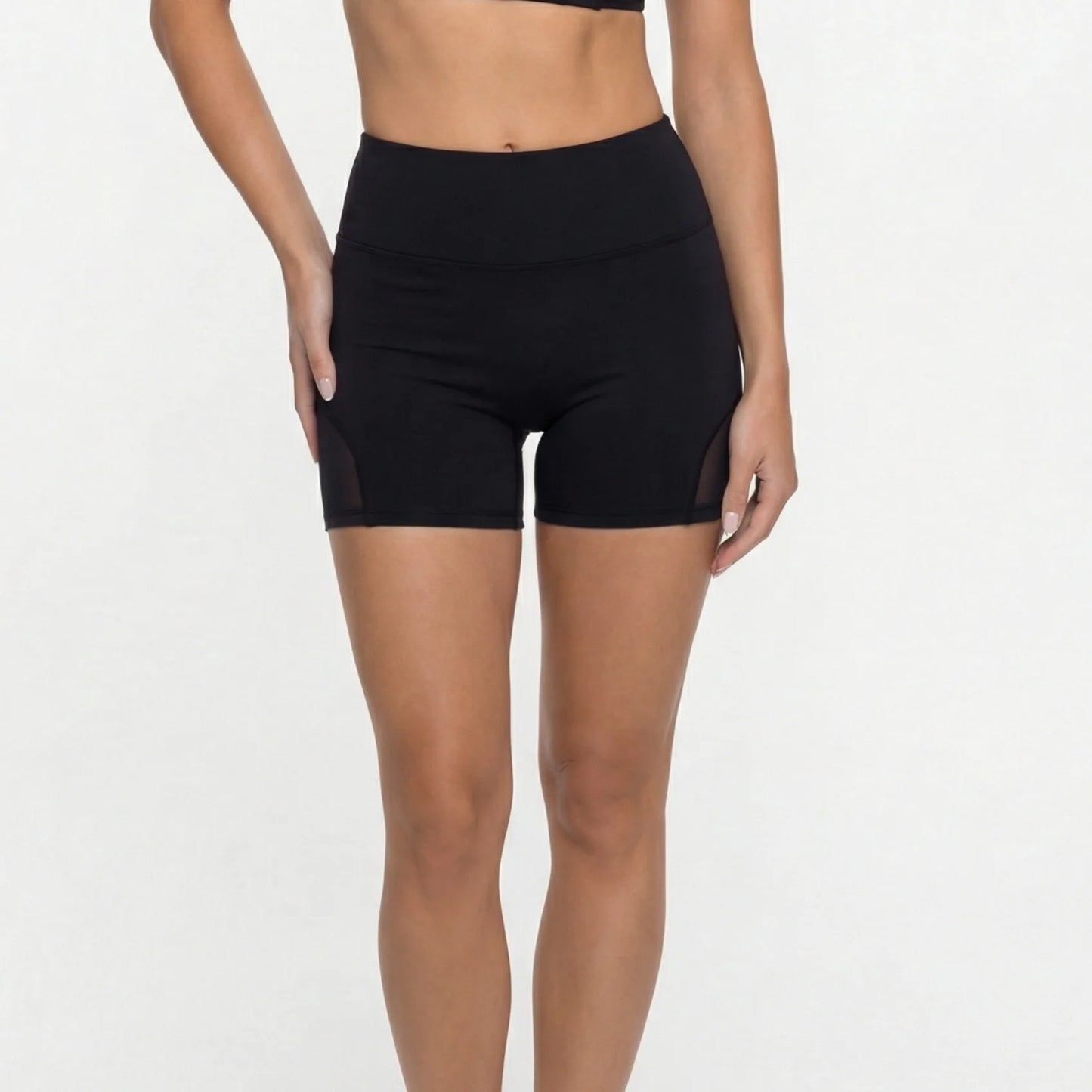 Mesh Patchwork Female Clothing Summer Tight-fitting Sportswear Breathable Training Fitness Yoga Top Workout Leggings Shorts