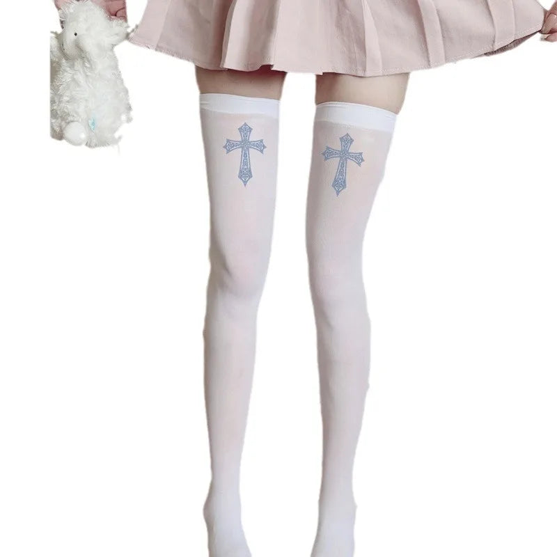 Kawaii Silk Velvet Thigh High Socks — Lolita Japanese Style Stockings