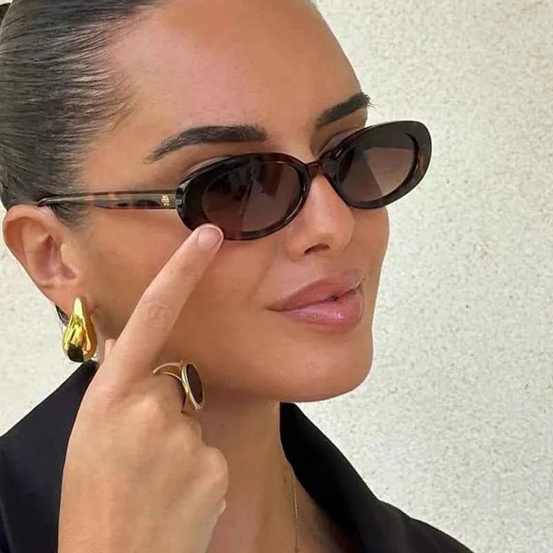 Small Oval Sunglasses for Women's Vintage Design Sun glasses Shades Female Sexy Retro Punk Men Sunglass Outdoor Trendy Eyewear