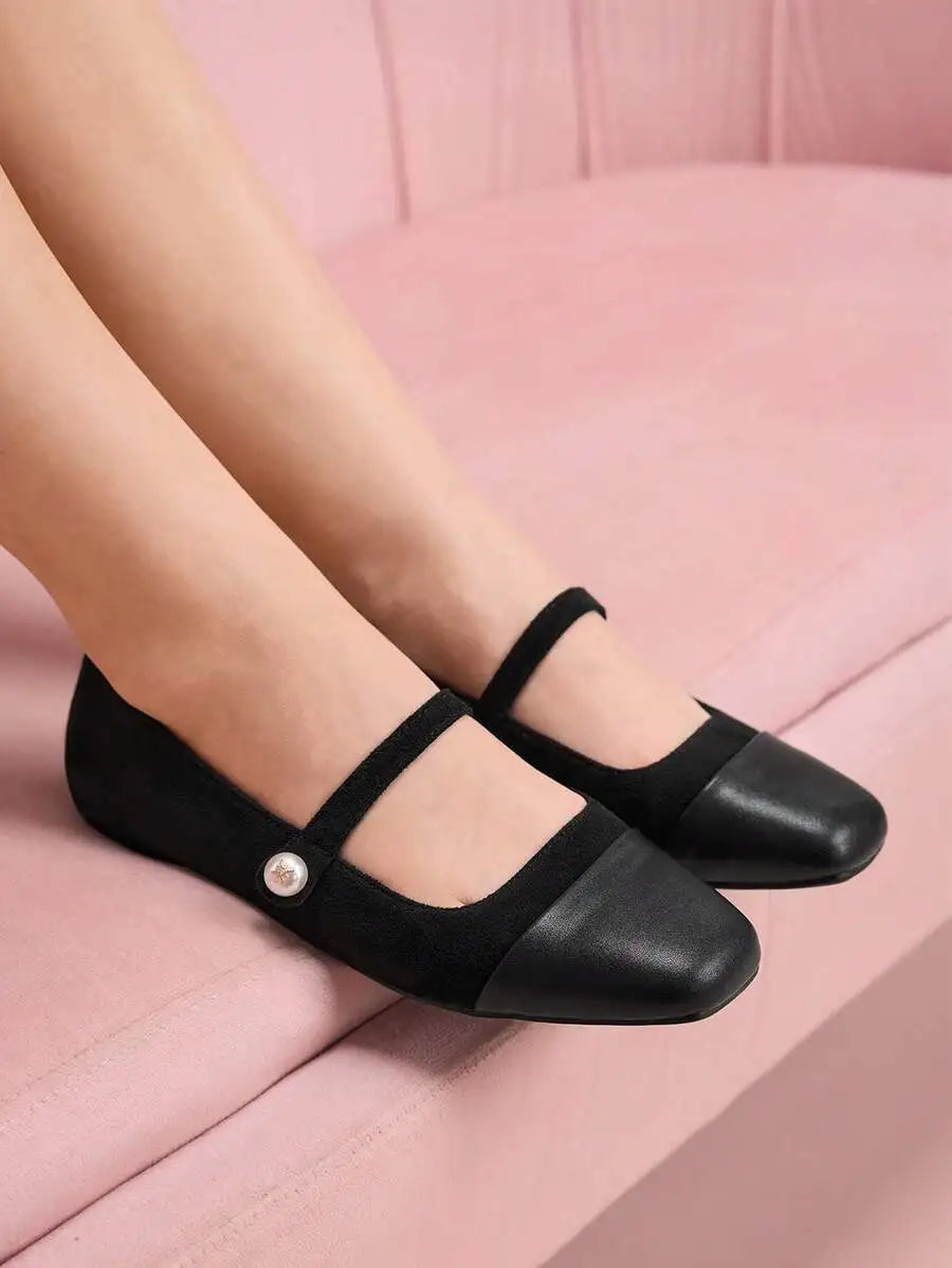 Women's Bow Ballerina Flats – Round Toe Slip-On Mary Jane Shoes for Casual, Commute & Party