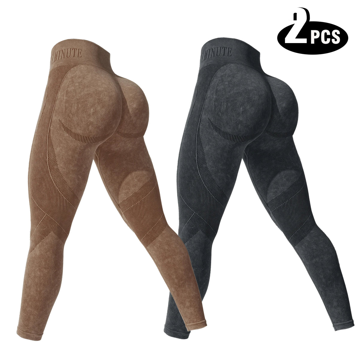 2-Pack Women's High Waist Butt Lifting Seamless Yoga Leggings – Tummy Control, All-Season
