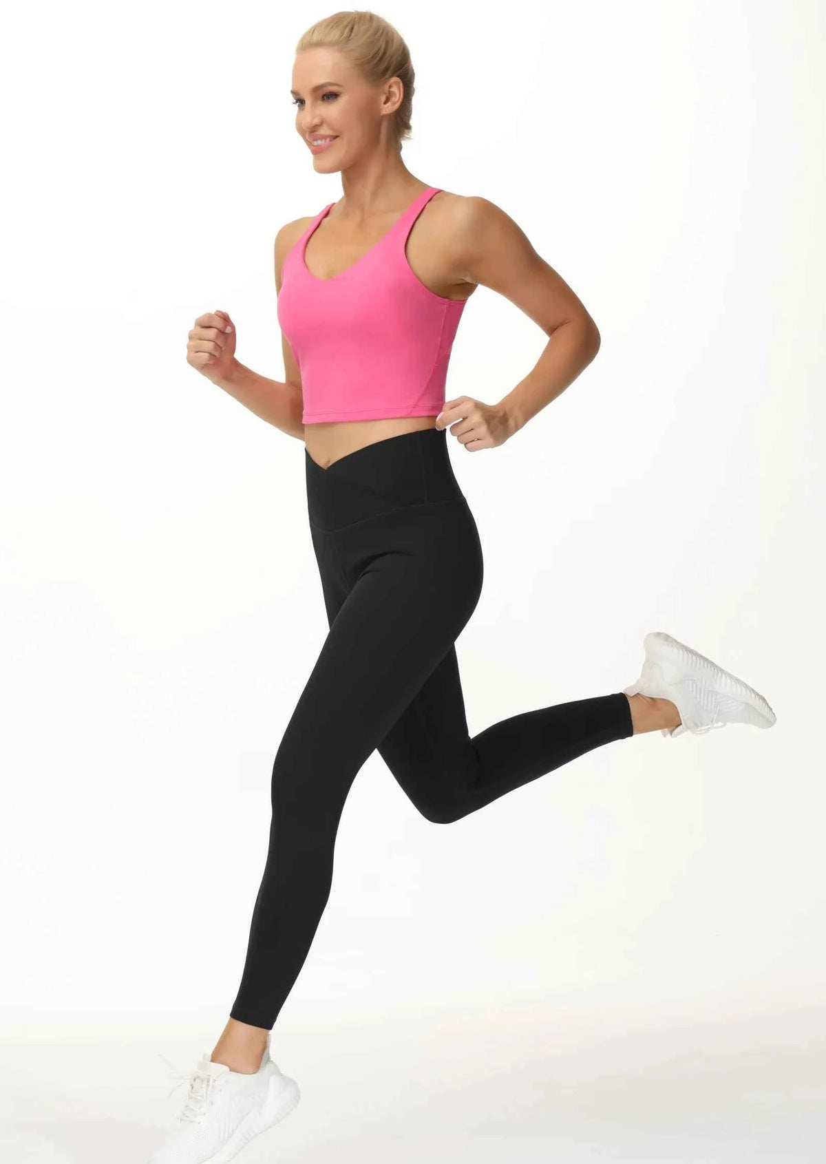 Women's V-Cross High-Waist Yoga Leggings – Tummy Control & Sculpting Fit
