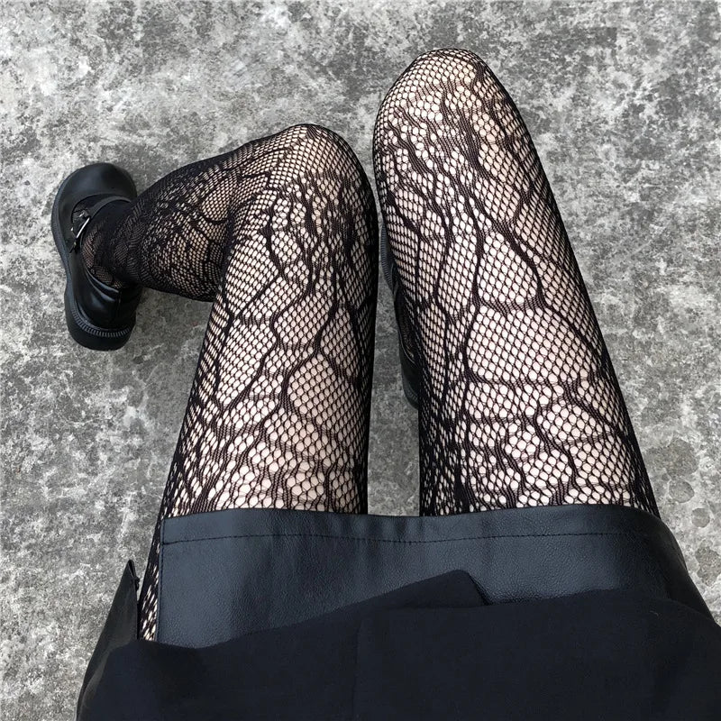 Women's Patterned Fishnet Pantyhose – Lace, Mesh & Jacquard Tights