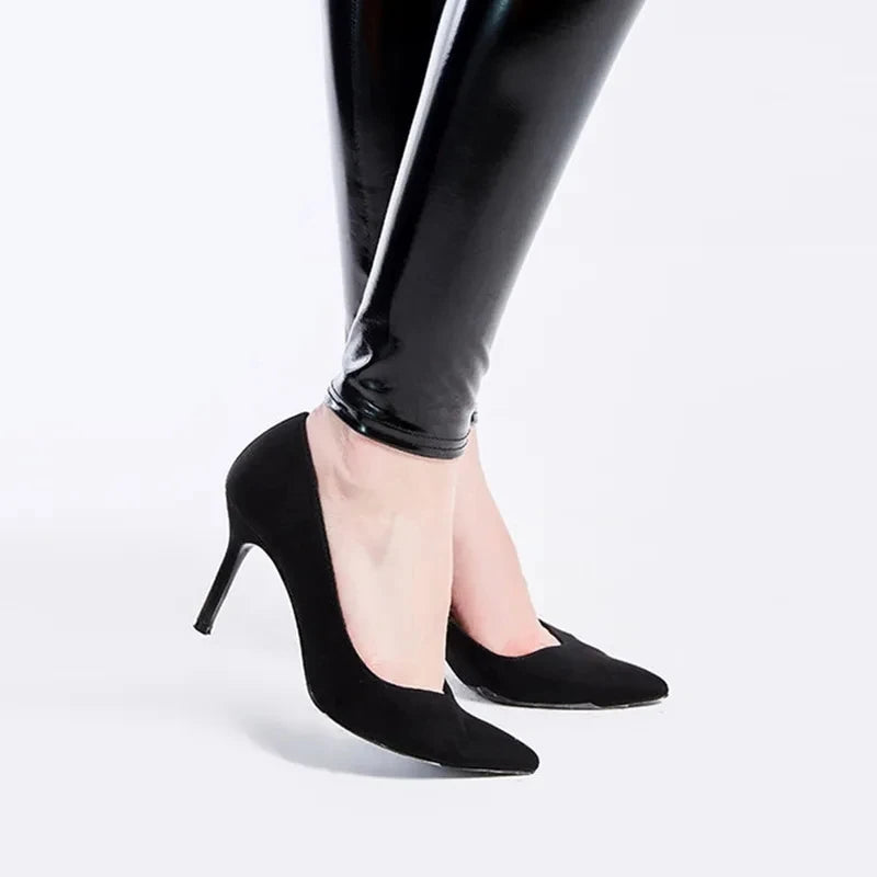 High-Waist Faux Leather Pencil Pants – Slim Fit Bodycon Trousers for Women