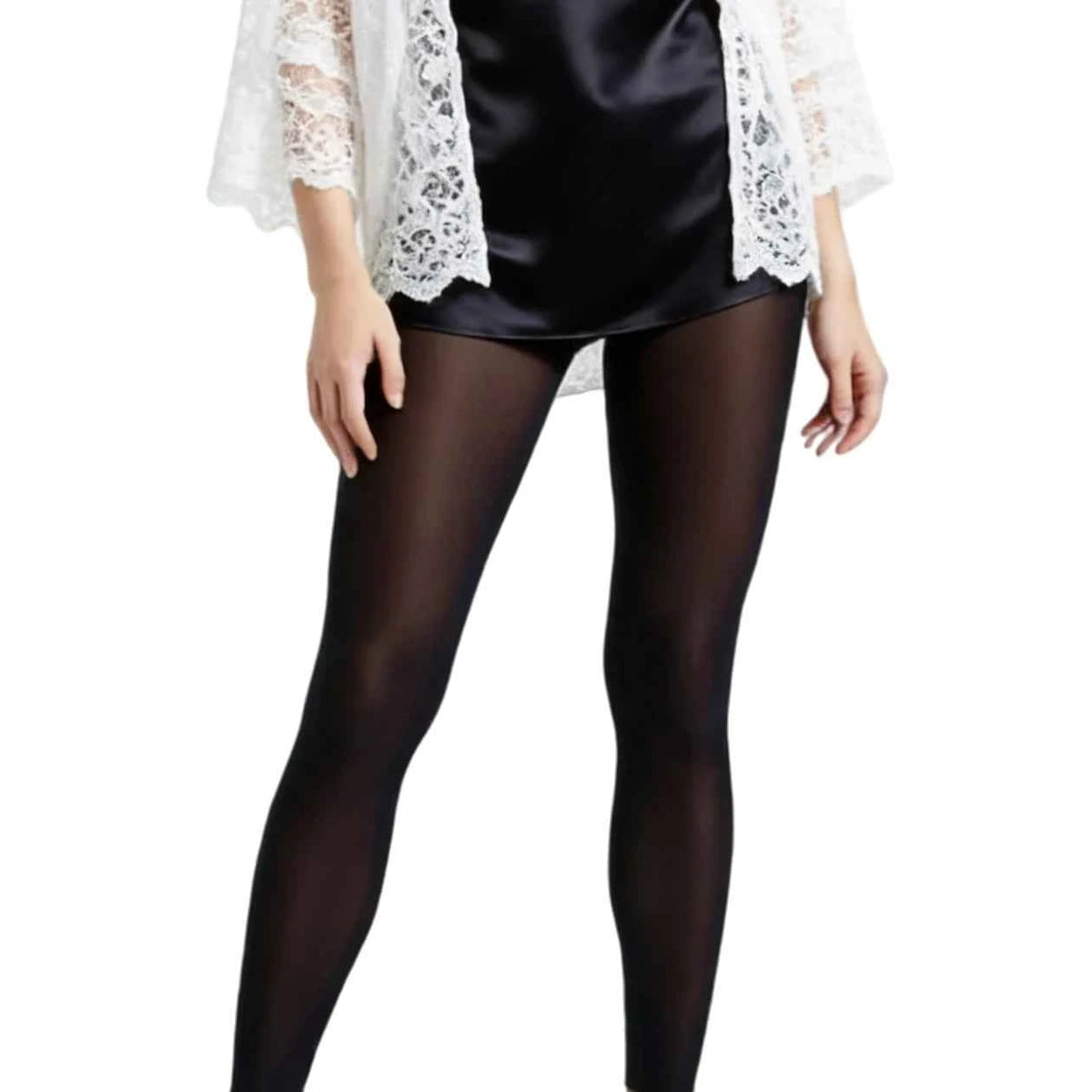 Women's Oil Silk High-Waist Leggings | Shiny Satin Slim Fit Tights
