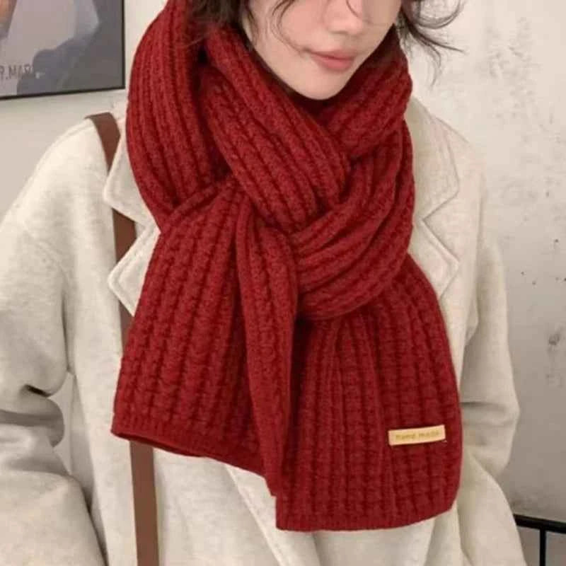 Winter Scarf Women Mens Thick Cable Knit Wrap Chunky Long Warm Scarf for Travel Office Warm Cashmere Scarves Neckercheif