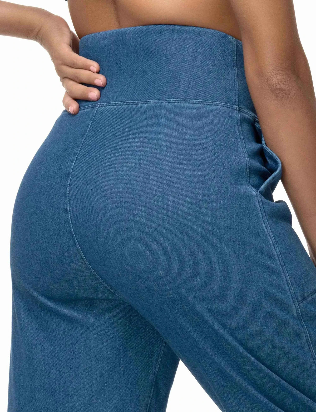 Women's High-Waist Denim Joggers | Stretchy Tapered Jeggings with Pockets