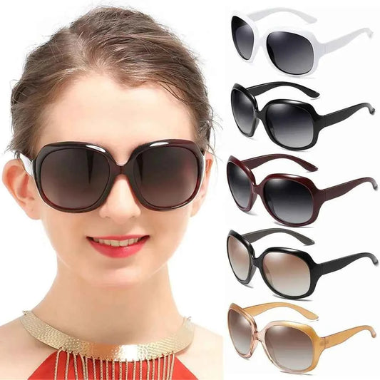 Shades Polarized Sunglasses for Women Square UV 400 Vintage Eyewear Elliptical Frame Oversized Sunglasses for Women & Men