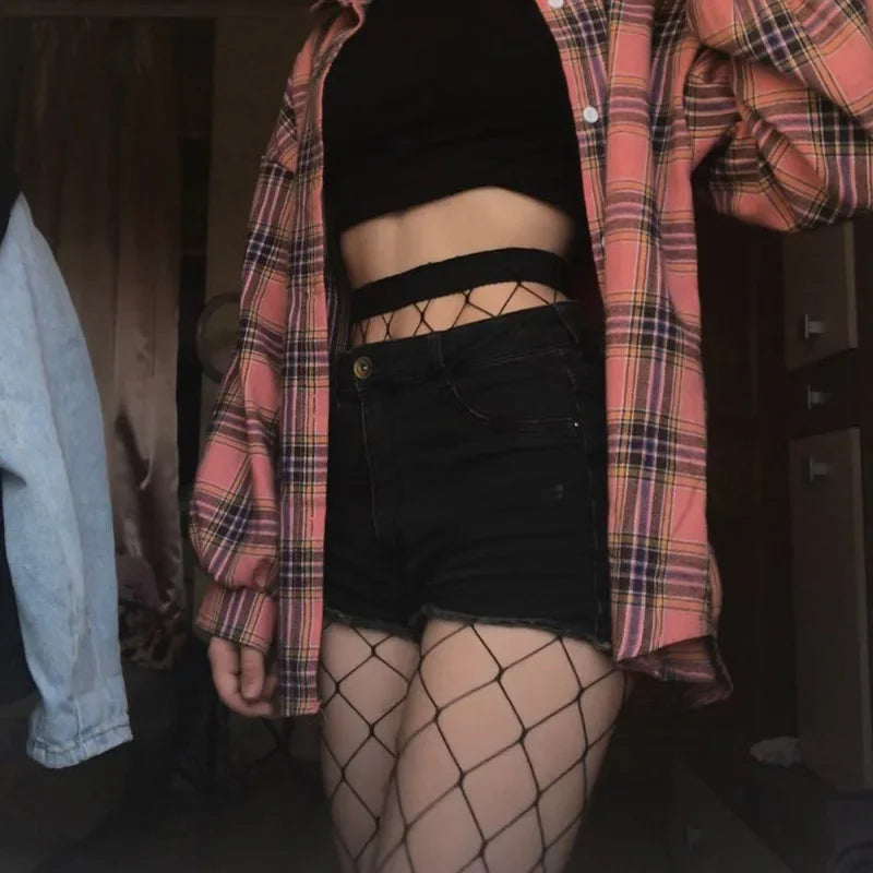 Hollow Out Fishnet Pantyhose — Sexy Black Mesh Tights & Hosiery