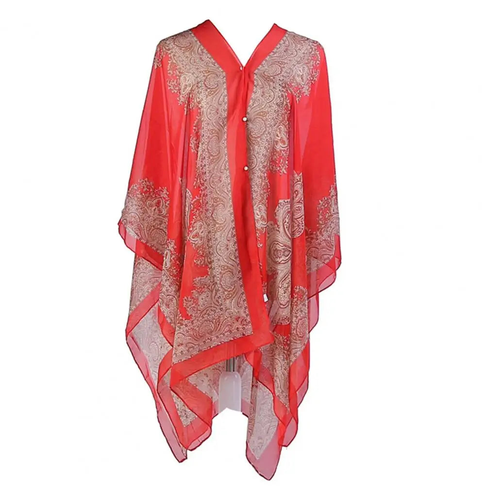 Sunscreen Shawl Summer Chiffon Muffler Scarf Women Outdoor Sunscreen Shawl Wrap Soft Bandana Foulard Female Beach