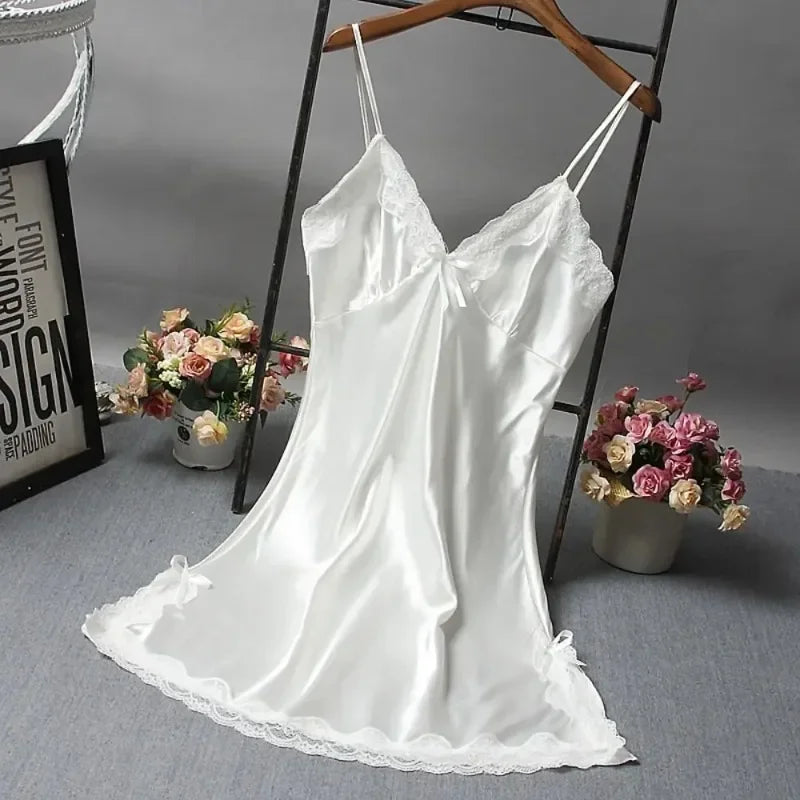 Lace Patchwork Nightgown — Sexy Lingerie Nightdress & Sleepwear