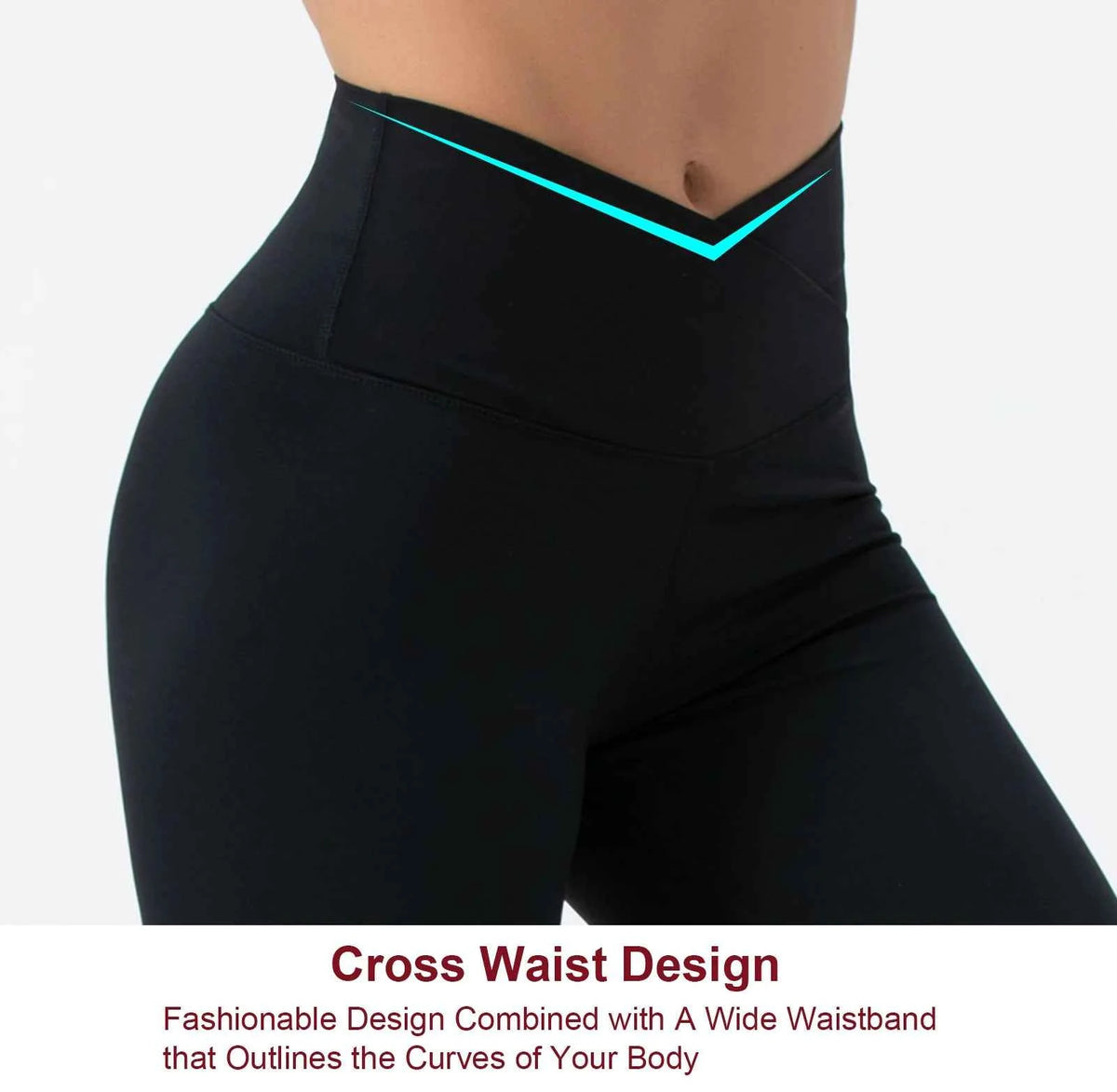 THE GYM PEOPLE Women's V-Cross High-Waist Yoga Capri Leggings – Tummy Control Workout Pants