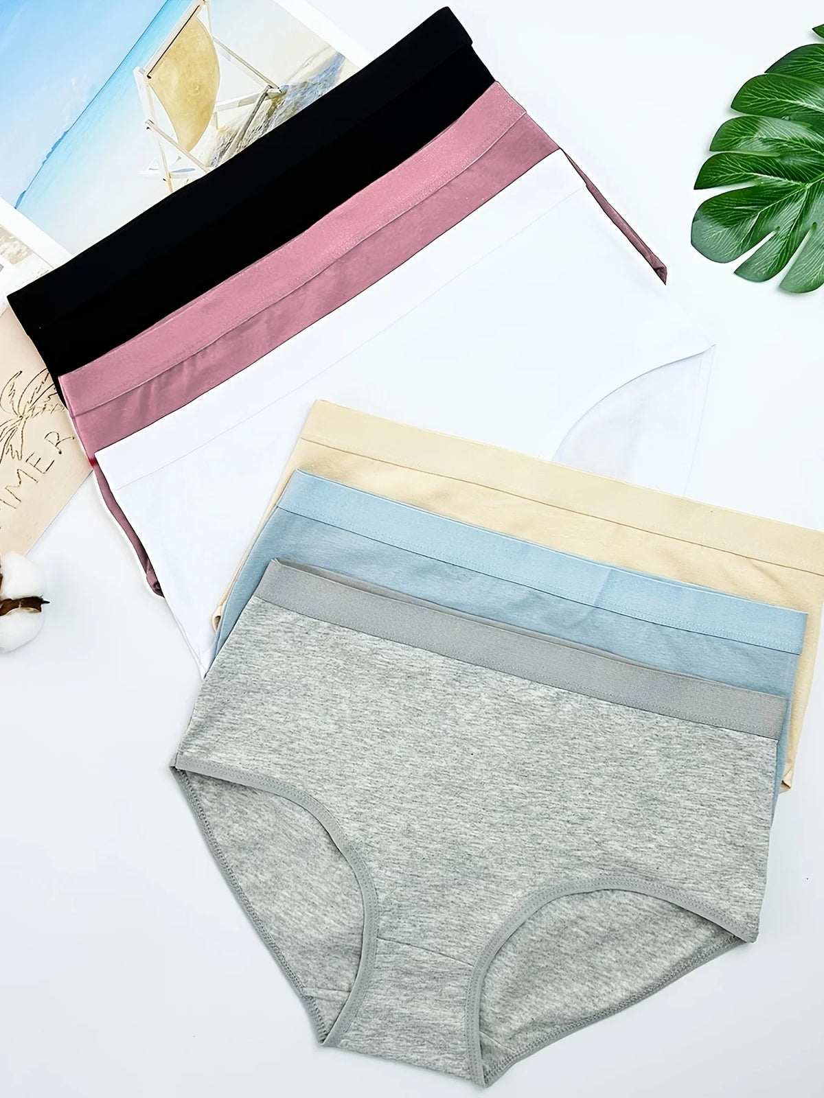 10-Piece Cotton Briefs for Women, Mid-Rise Stretch Underwear