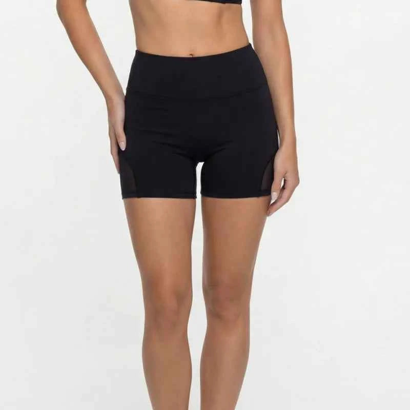 Mesh Patchwork Female Clothing Summer Tight-fitting Sportswear Breathable Training Fitness Yoga Top Workout Leggings Shorts