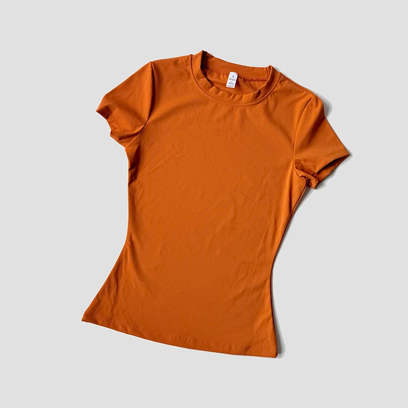 Seamless Short Sleeve Yoga Top — Gym & Running T-Shirt