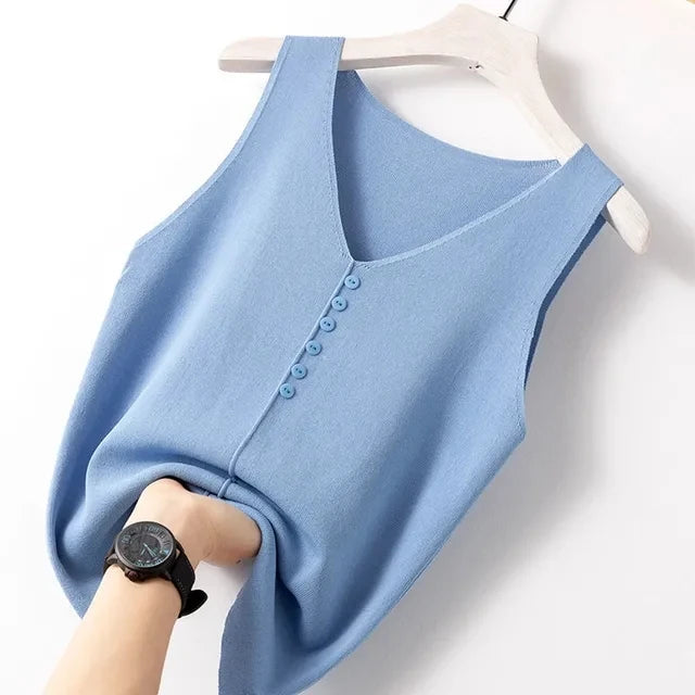 Women's sling sleeveless vest can be worn outside Summer all-match vest temperament top tanks loose version of the small vests
