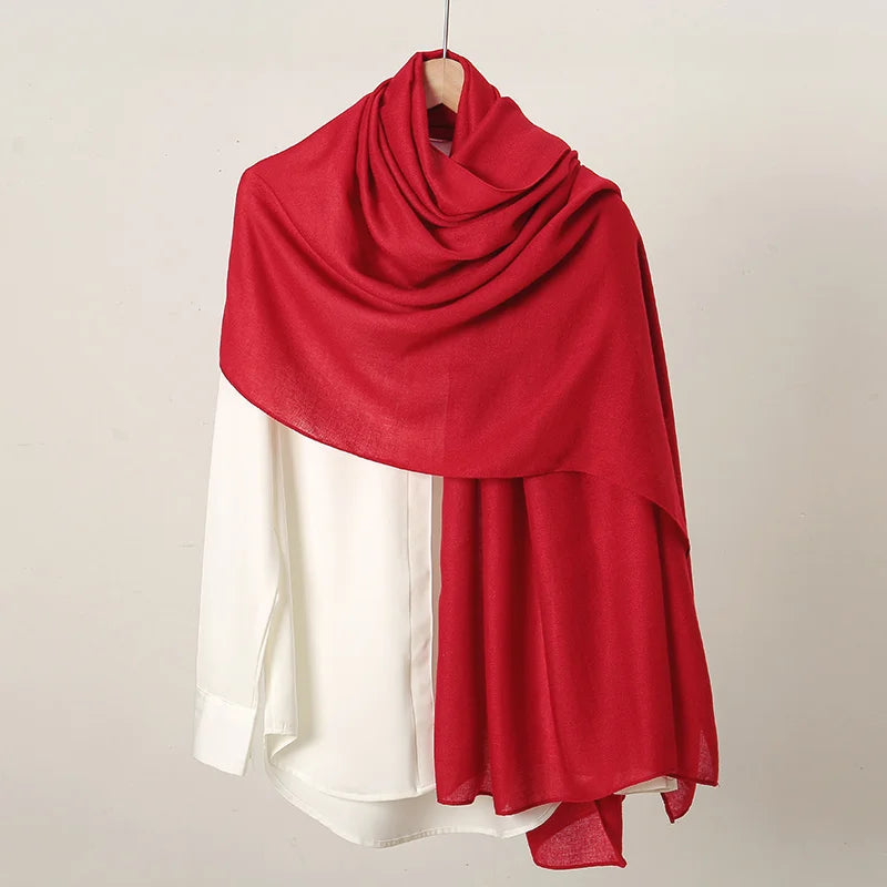 New Cotton Linen Hijab Scarf For Women Femme Musulmane shawls Kebaya Women's Hijab Headscarf Wrap Stoles Solid Islamic Headband