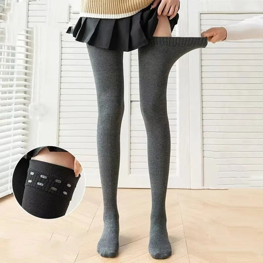 Lolita Over-Knee Stockings — Solid Color Thigh High Warm Socks