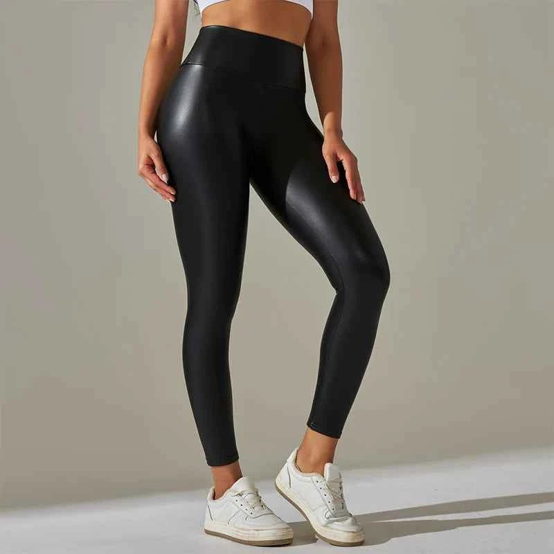 Women's High-Waist Ankle-Length Leggings – Slim Fit Sporty Knit Tights