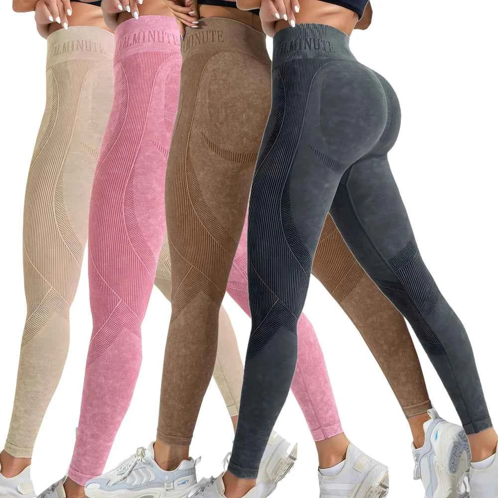2-Pack Women's High Waist Butt Lifting Seamless Yoga Leggings – Tummy Control, All-Season
