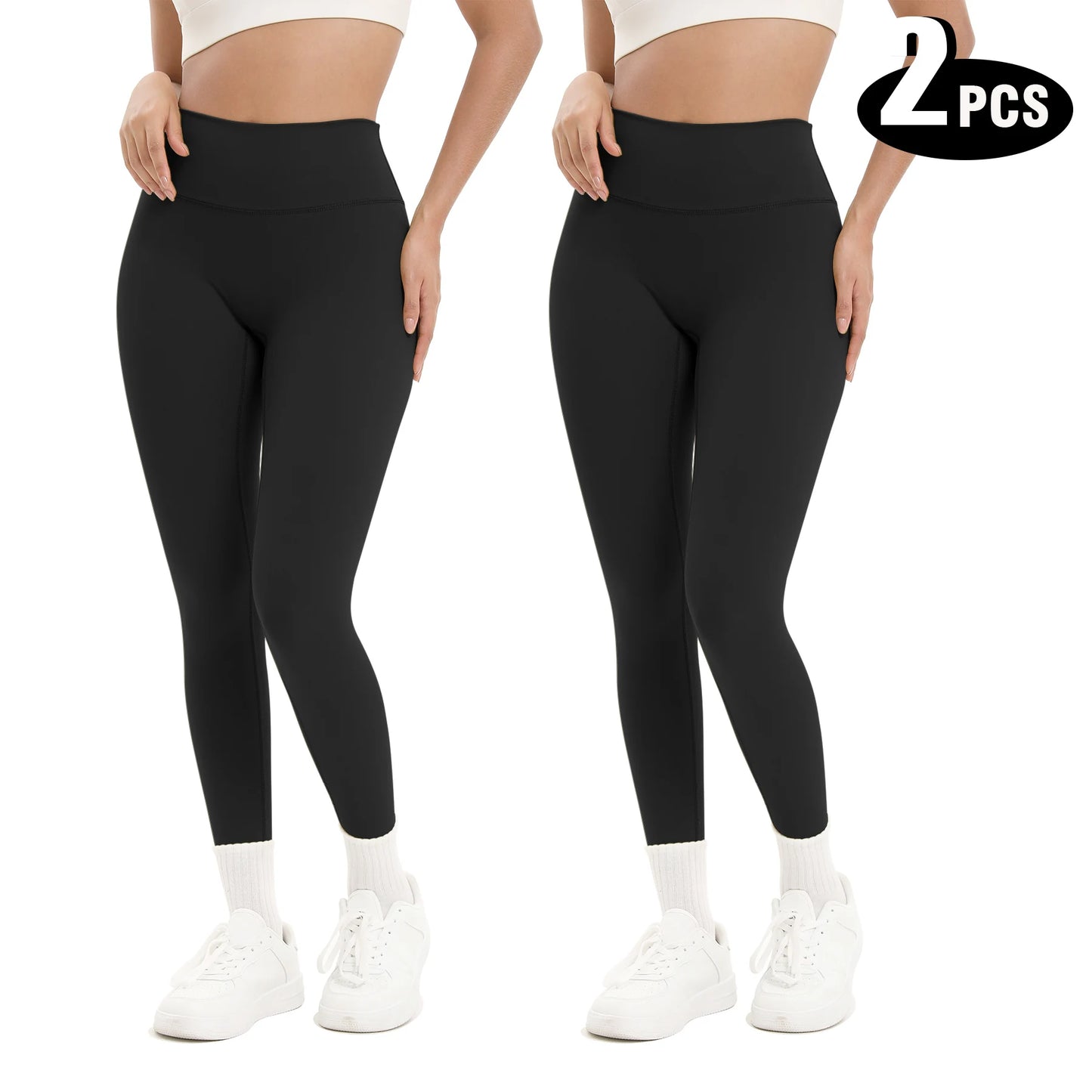 2-Pack Women's High Waist Butt Lifting Seamless Yoga Leggings – Tummy Control, All-Season