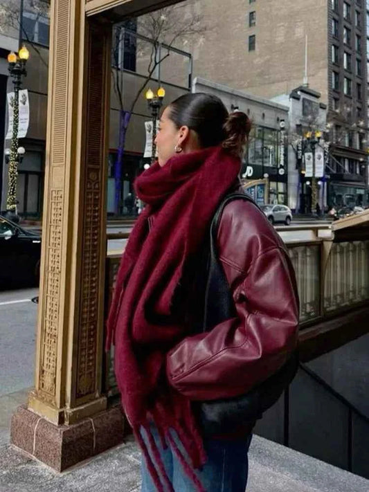 Luxury Women Solid Winter Scarf Warm Cashmere Shawl Soft Elegant Lady Poncho Thick Pashmina Bufanda Echarpe Winter Clothes