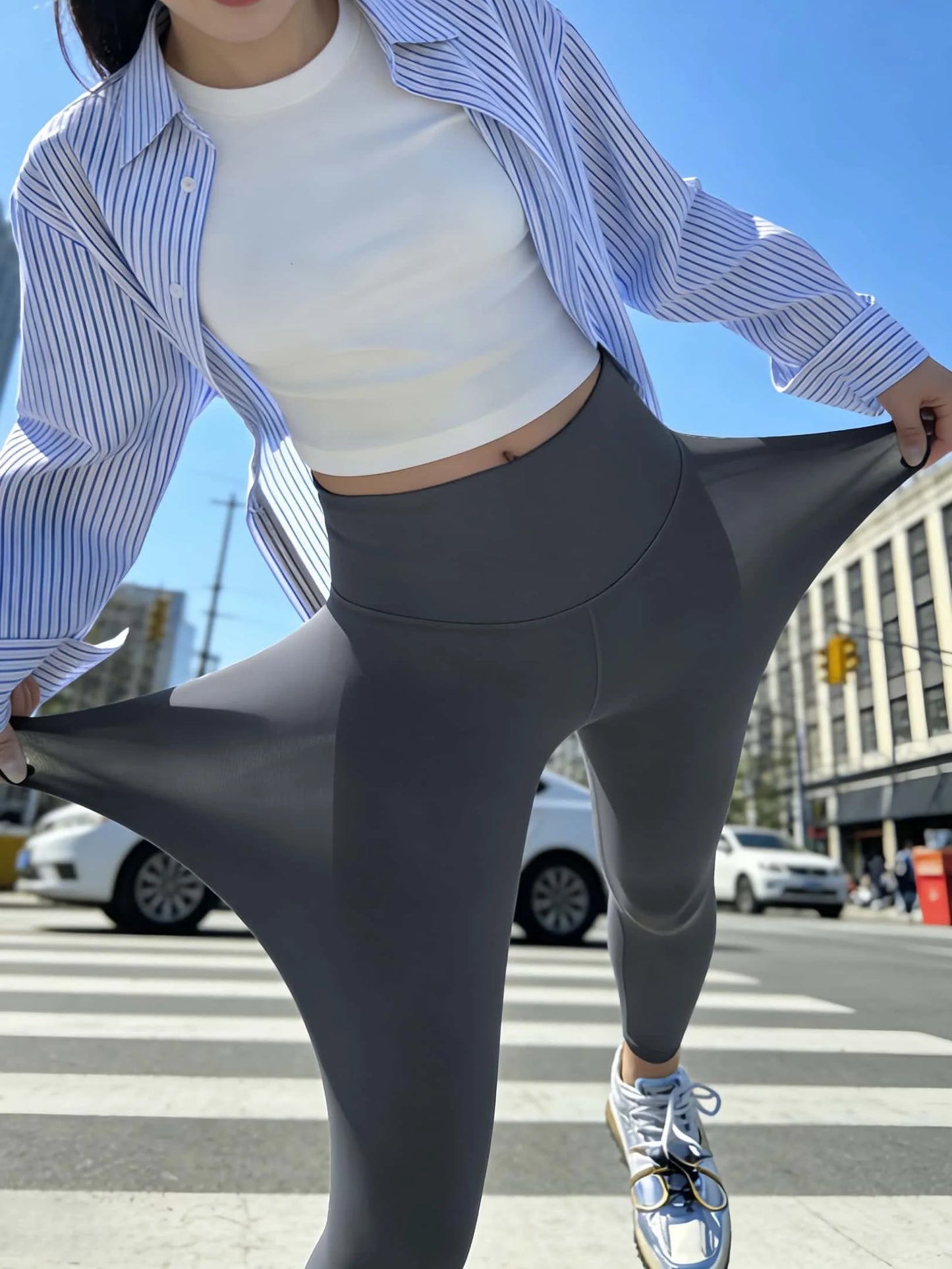 Women's Cooling Capri Leggings – Seamless High-Waist Tights