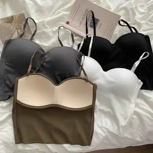 25New 4 Colors Camisole for Women Fitness Crop Tops Mujer Ropa Summer Elegant Sexy All-match Casual Топ Женский Aesthetic Solid
