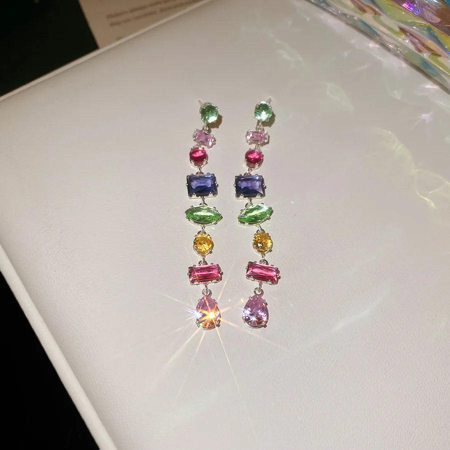18K Gold Plated Colorful Crystal Zircon Necklace
