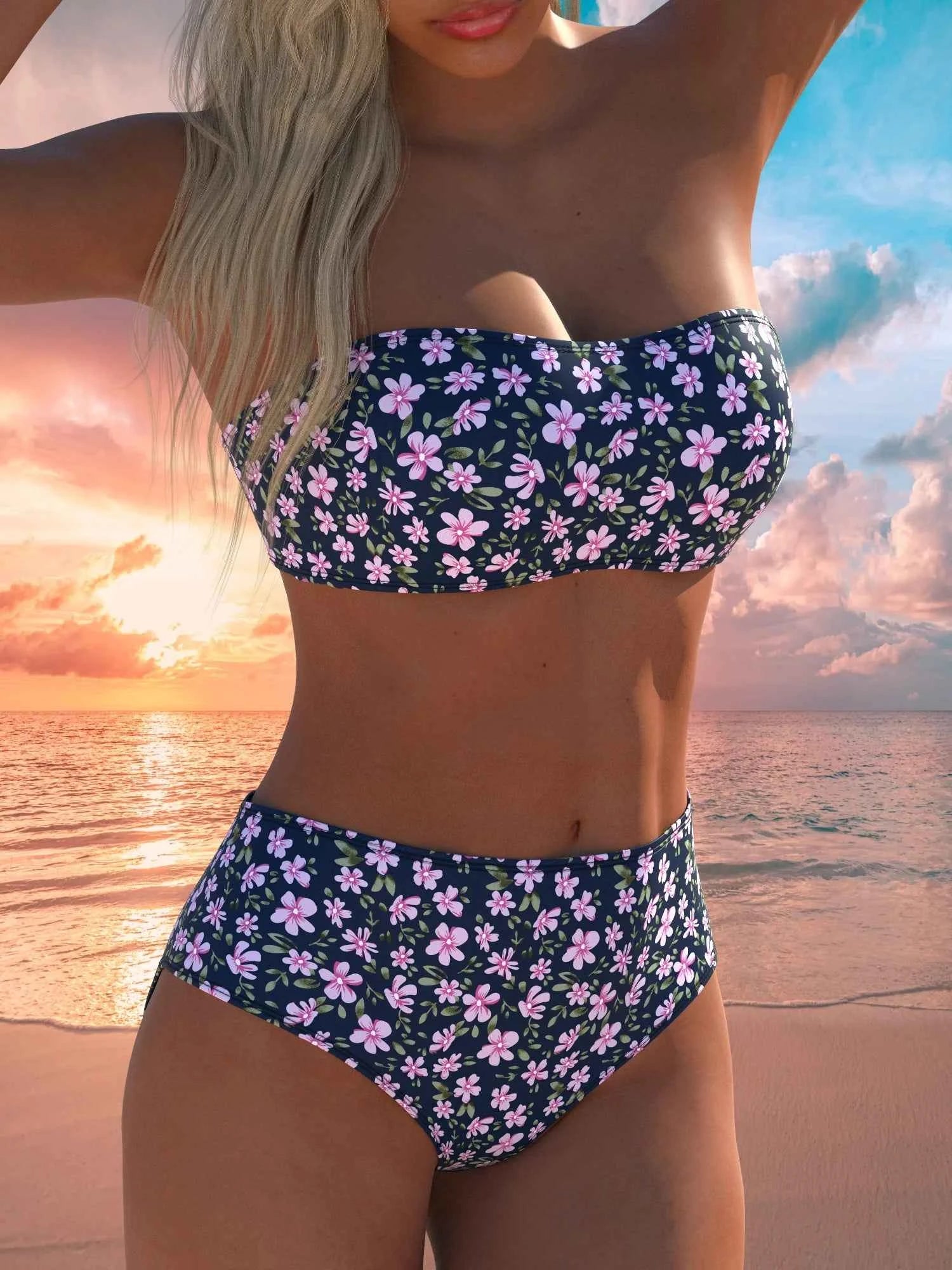 Women's Swimwear Swimming Suit Beach Outfits Summer Beach Festival Vacation Travel Sexy Luxury Modern Two Piece Set Bikinis