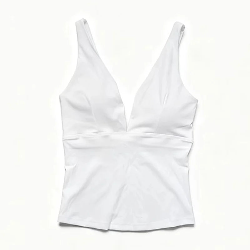 Backless Tank Top — Push-Up Sport Bra & Running Vest