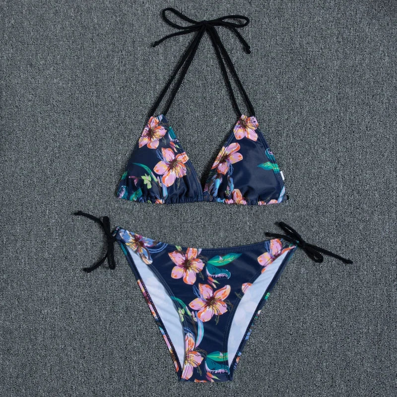 2022 New Swimwear Woman Sexy Push Up Bikini Set Swimsuit Women Print Floral Beachwear Biquini Two Piece Bathing Suit