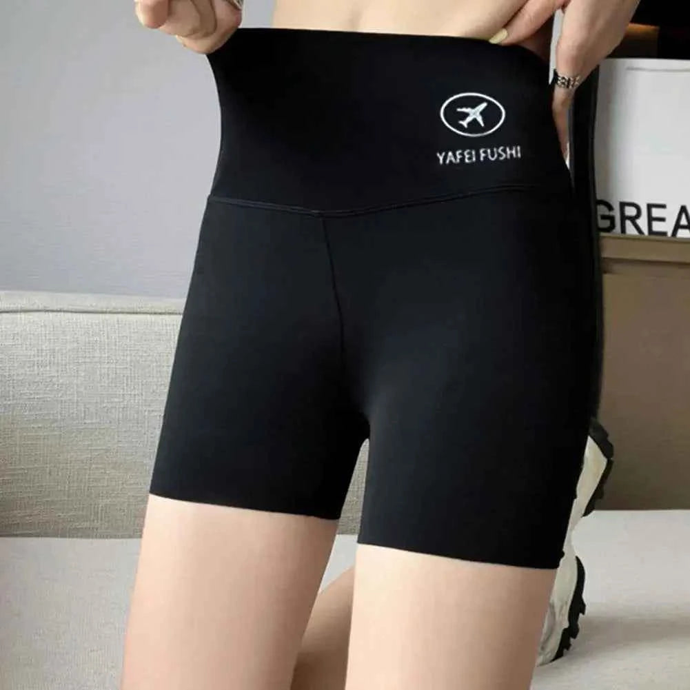 Women's High-Waist Yoga Shorts – Anti-Exposure Ice Silk Gym & Fitness Shorts (M-XL)