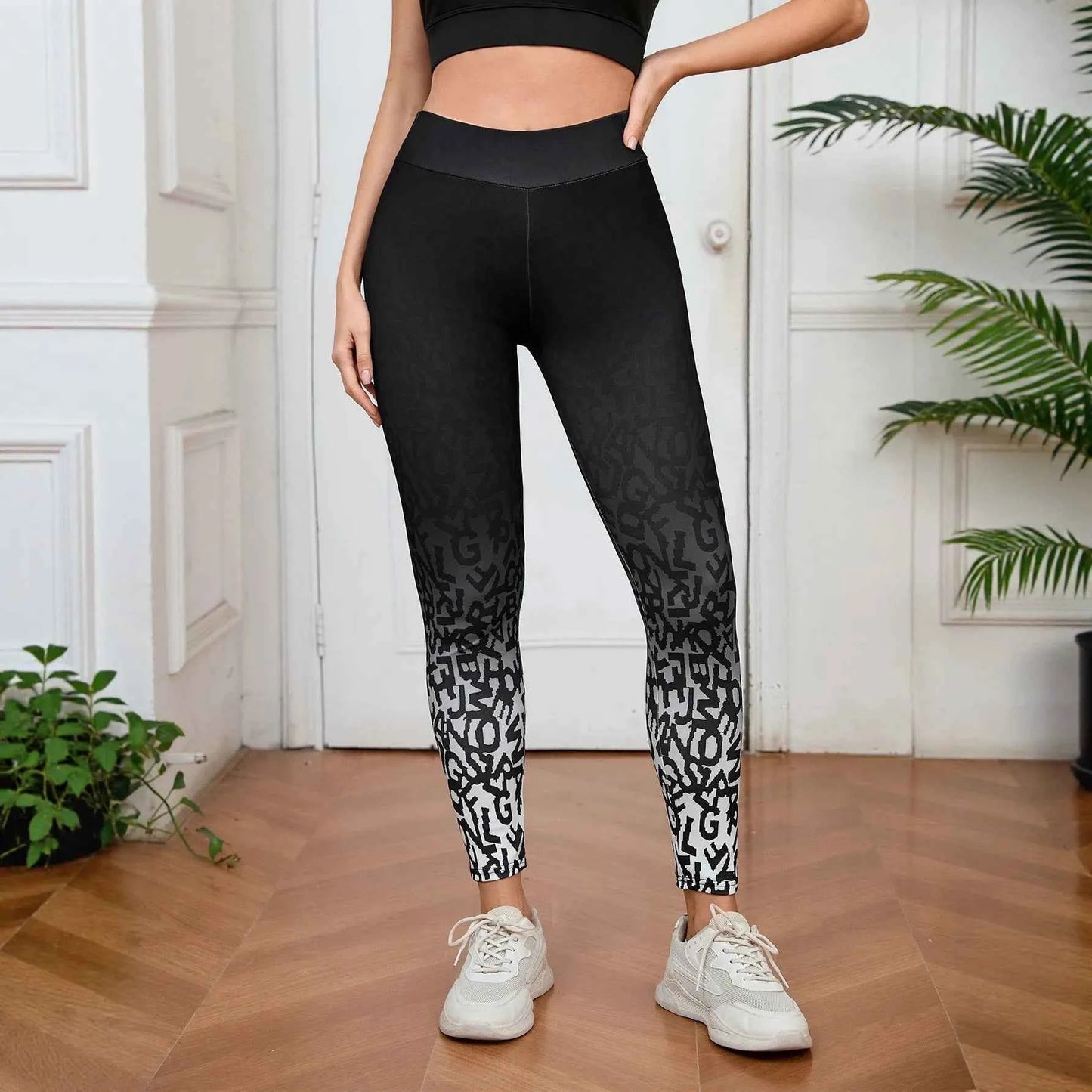 Gradient Printed Yoga Pants for Women | High-Stretch Activewear & Cycling Leggings