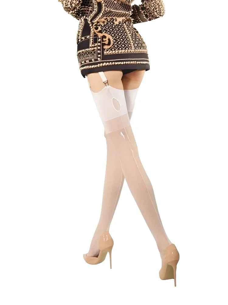 Sexy High Elastic Thigh Stockings Transparent Ultra-Thin Over Knee Socks Oil Glossy Party Luxury Women Solid Knit Fabric Elegant