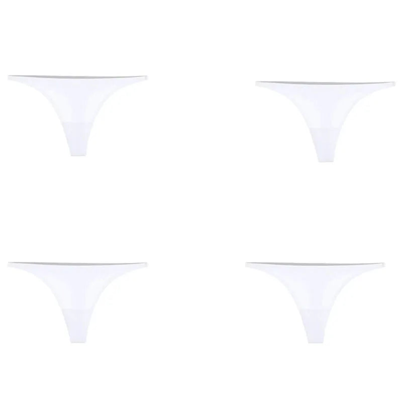 1/2/3/4/5pcs Sexy Panties Seamless Underwear For Women Ice Silk Strings Thin Waistband Thong Panties Woman Solid Mujer Tback