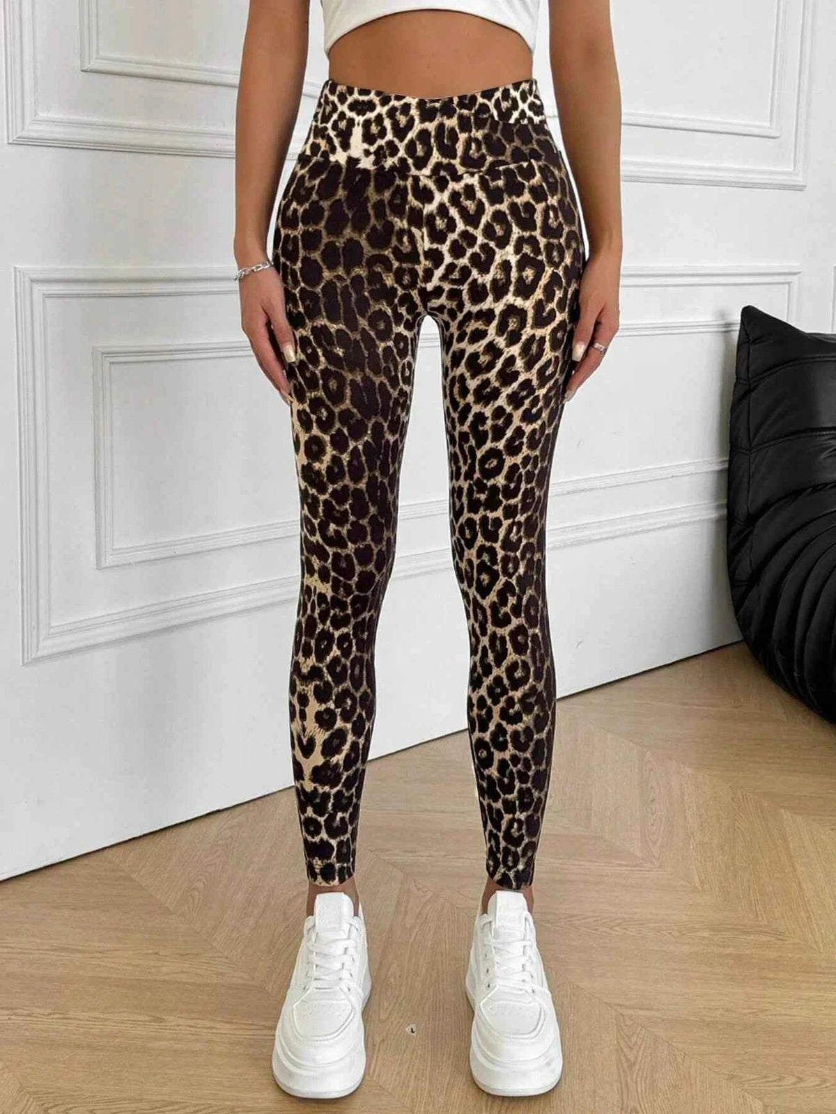 Women's Leopard Print High Waist Leggings | Stretch Slim Ankle Pants