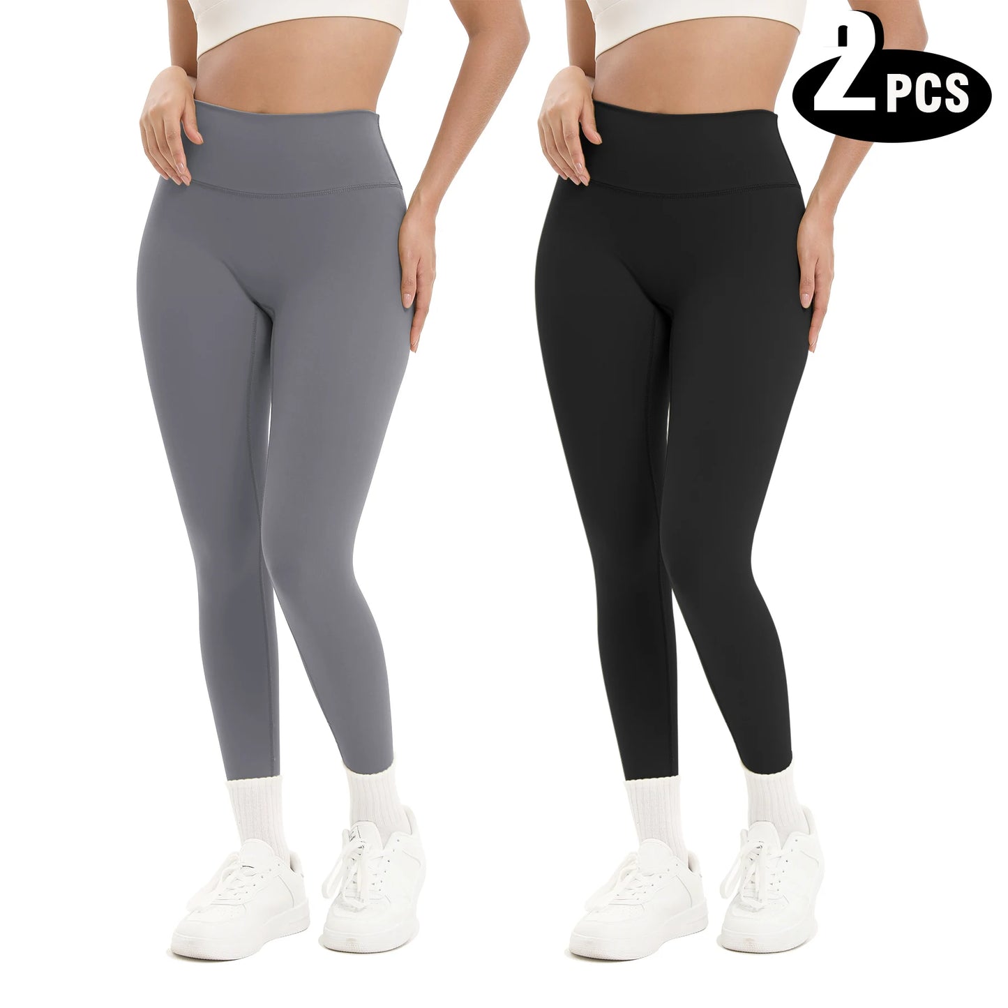 2-Pack Women's High Waist Butt Lifting Seamless Yoga Leggings – Tummy Control, All-Season