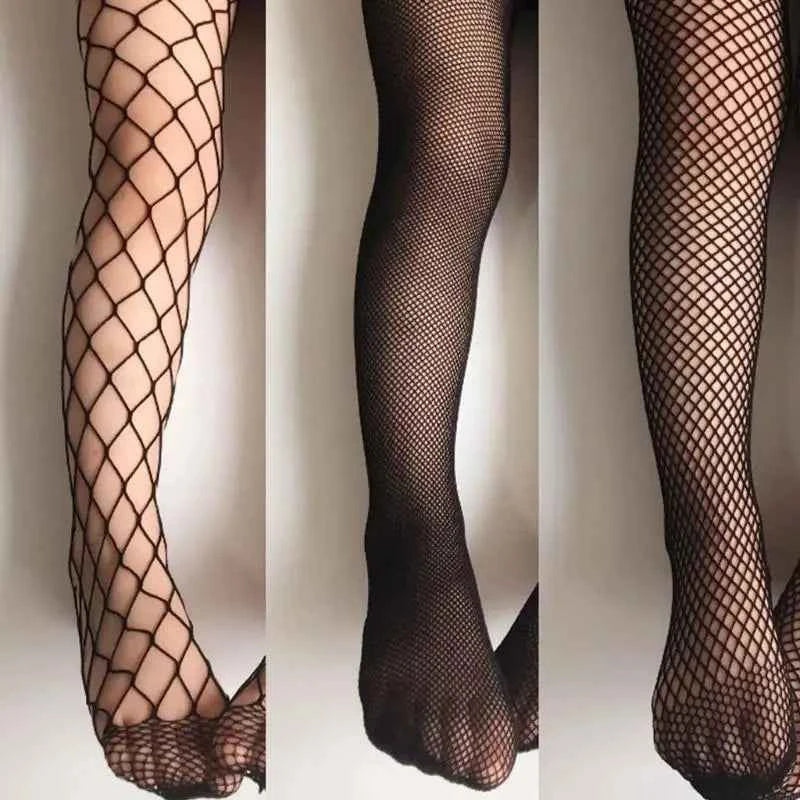 Q0KB Fashion Girls Fishnet Tights Mesh Stockings Kids Girls Lace Summer Children Black Net Grid Pantyhose Children Tights