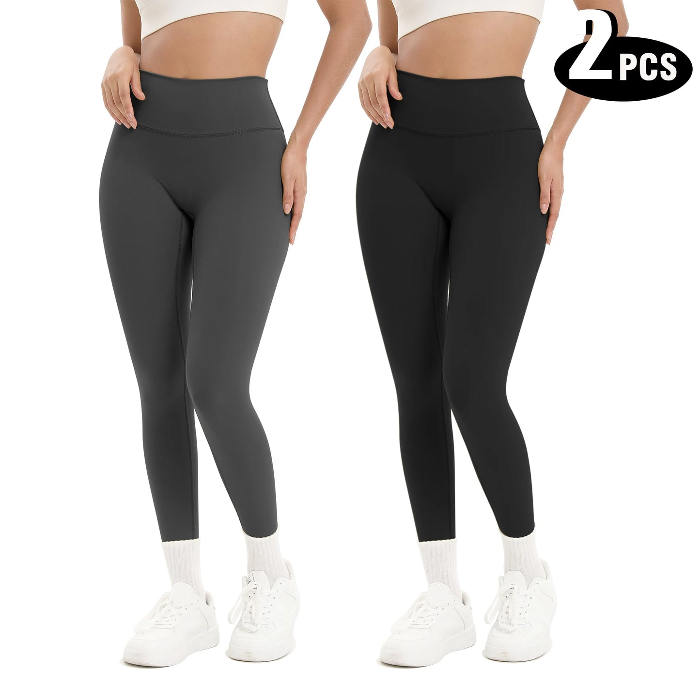 2-Pack Women's High Waist Butt Lifting Seamless Yoga Leggings – Tummy Control, All-Season