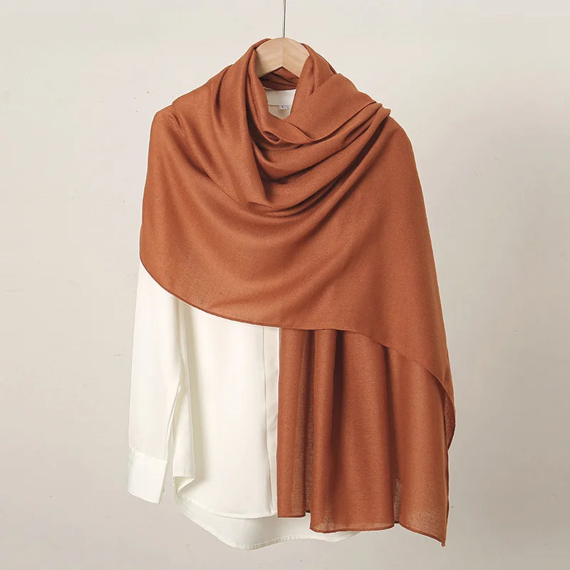 New Cotton Linen Hijab Scarf For Women Femme Musulmane shawls Kebaya Women's Hijab Headscarf Wrap Stoles Solid Islamic Headband