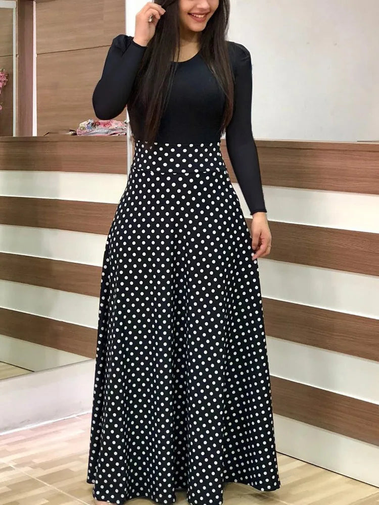 Floral Print Swing Dress — Short Sleeve Color Block Midi Skirt