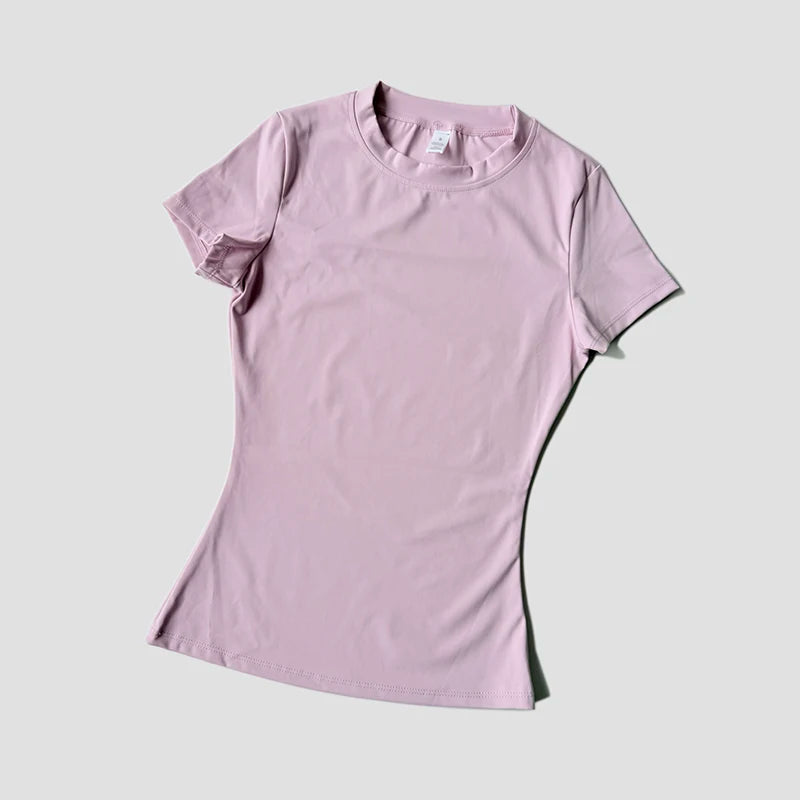 Seamless Short Sleeve Yoga Top — Gym & Running T-Shirt