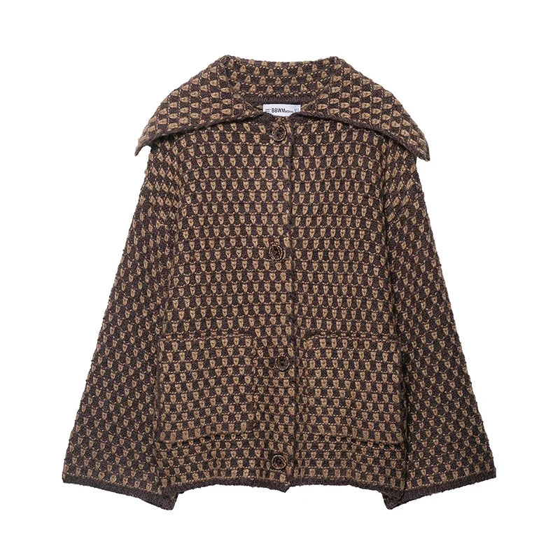Chic Fashion Knitted Jackets for Women 2026 Autumn Winter Long Sleeve Single-Breasted Short Coats High Street Casual New Jackets