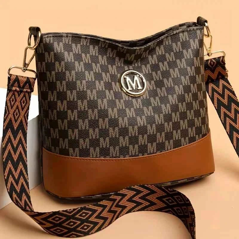 Two-Tone Color Blocking Women Bucket Bag Large Capacity Multi-Way Tote Elegant Casual Daily Use Handbags