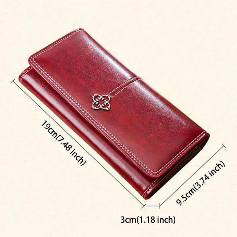 Women's Luxury Long Wallet – PU Leather Purse with Card Holder & Zip Coin Pocket