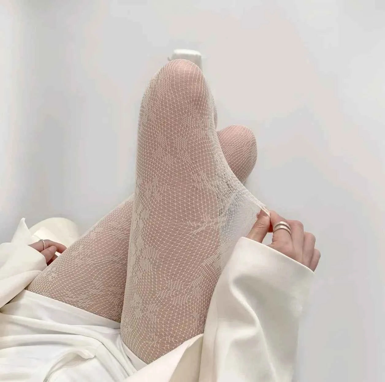 Women's Floral Fishnet Pantyhose – Hollow Mesh Tights & Lace Stockings