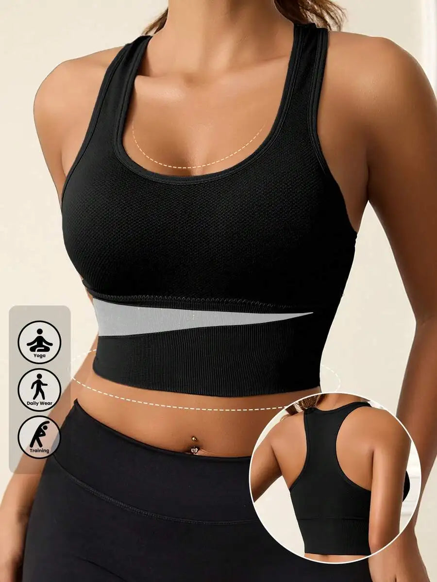 4pcs/Set Women's Seamless Shock-Absorbing Sports Bras, Lightweight & Breathable, Suitable For Yoga & Light Exercises, Beautiful